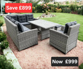 Rattan Skylar Dining Corner Sofa With Table | SKYL140GS