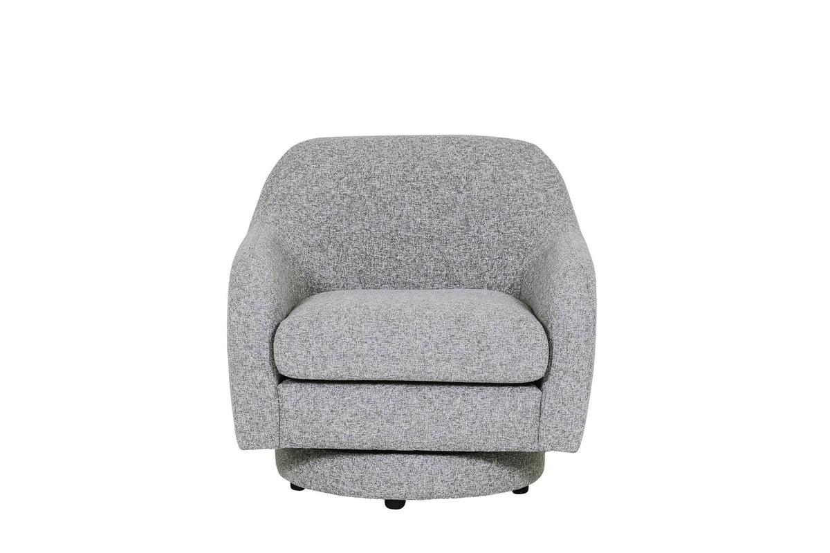 Spencer Grey Fabric Swivel Accent Chair with Pocket Sprung Seat