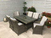 Signature Weave - Rattan Rectangular Table + 6 Chairs | Victoria | Vict0227_Vict0112