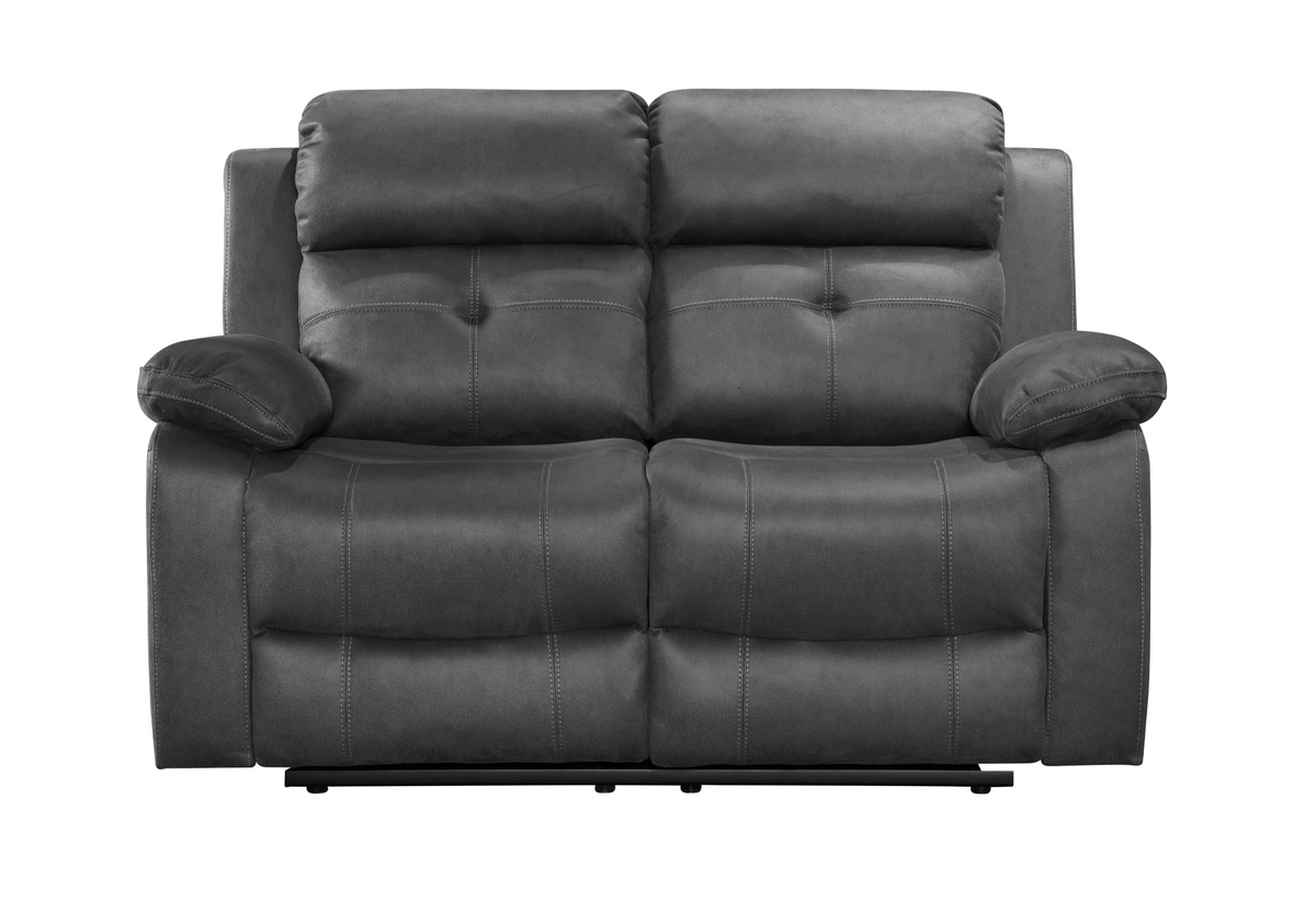 York Fabric Manual Recliner Sofa Collection, Slate Grey or Chestnut