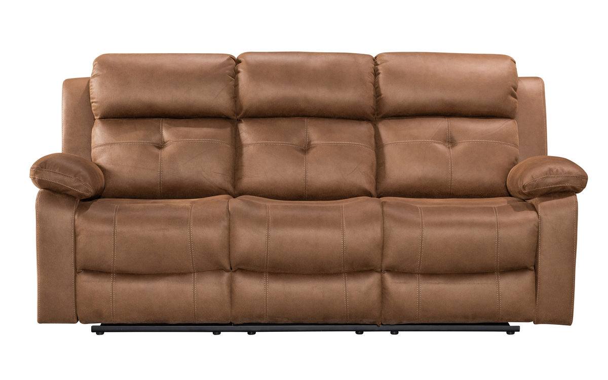 York Fabric Manual Recliner Sofa Collection, Slate Grey or Chestnut