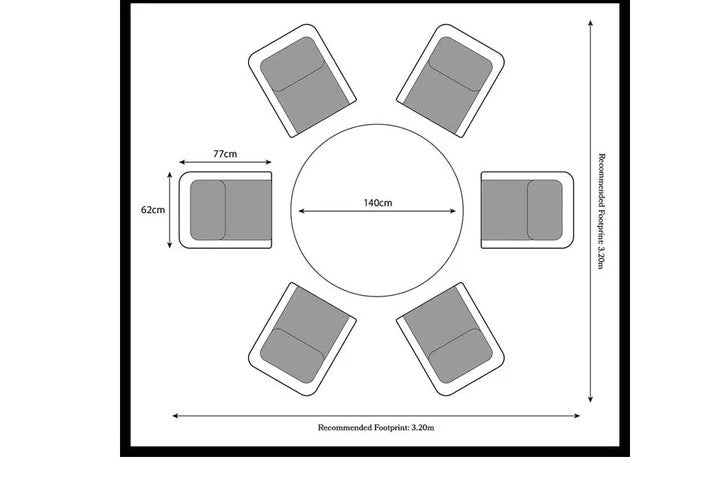 Royal Craft - Wentworth 6 Seater Comfort Dining Set