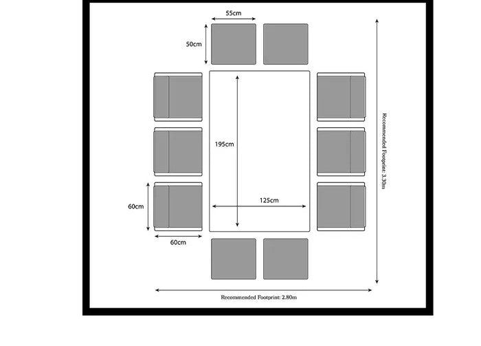 Royal Craft - Paris 10 Seater Cube Dining Set