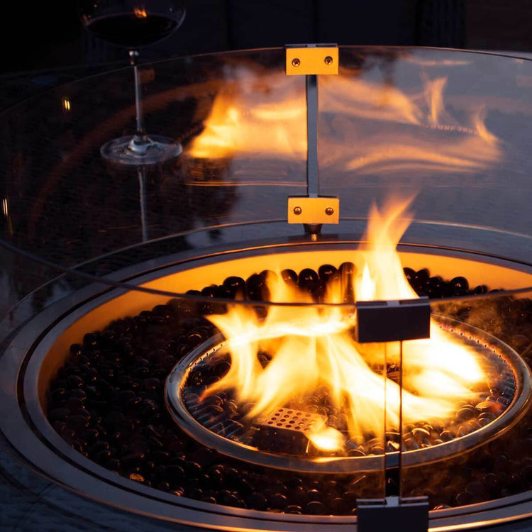 Homeflair - Rectangular Gas Fire Pit Coffee Table