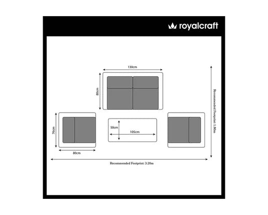 Royal Craft - Paris 4 Seater Lounging Coffee Set