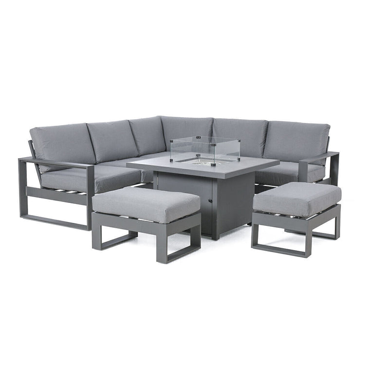 Maze Living -Amalfi Square Aluminium Corner Dining Set