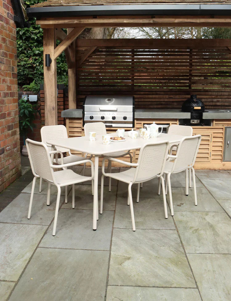 Royal Craft - Porto 6 Seater Rectangular Dining Set in Champagne
