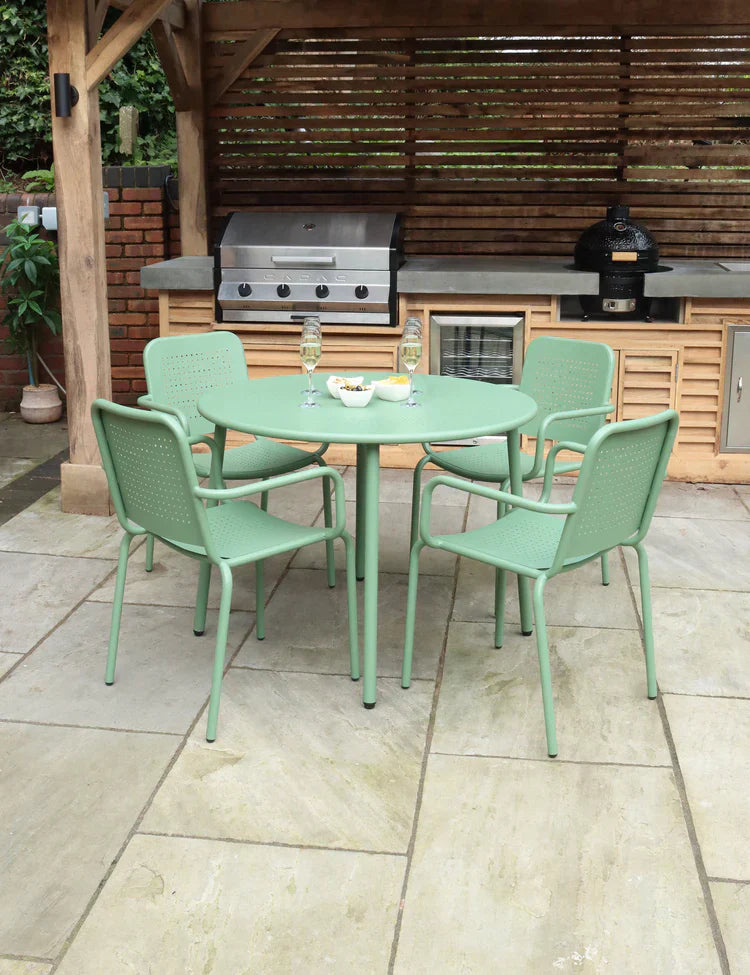 Royal Craft - Porto 4 Seater Round Dining Set in Olive
