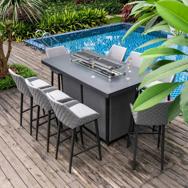 Outdoor Fabric Regal 8 Seat Rectangular Bar Set