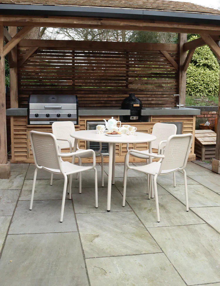 Royal Craft - Porto 4 Seater Round Dining Set in Champagne