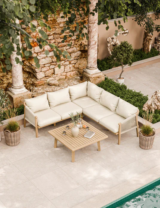 Royal Craft - Roma 5 Seater Corner Lounge Set with 90cm Square Coffee Table