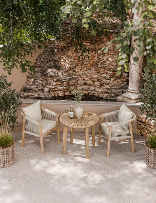 Royal Craft - Roma 2 Seater Round Sunray Bistro Set with Roma Dining Chairs
