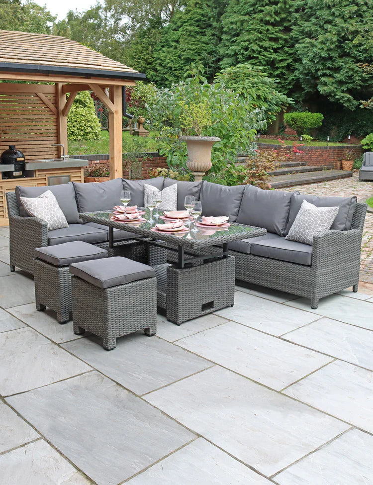 Royal Craft - Paris 8 Seater Deluxe Modular Corner Dining & Lounging Set