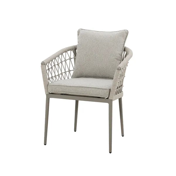 Outdoor Fabric Pair of Ibiza Dining Chairs - Oatmeal