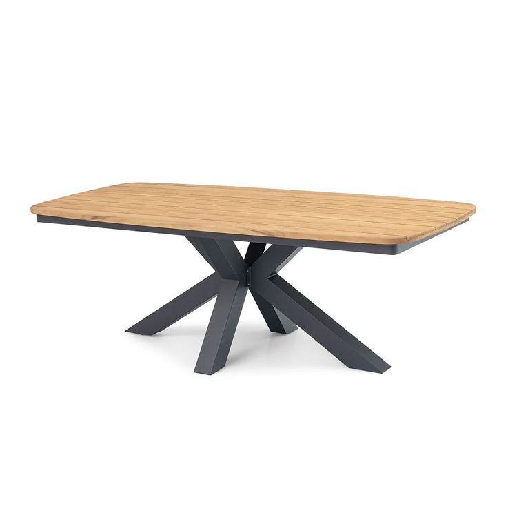 Jakarta Teak 6-8 Seat Oval Dining Table with Grey Aluminium Frame