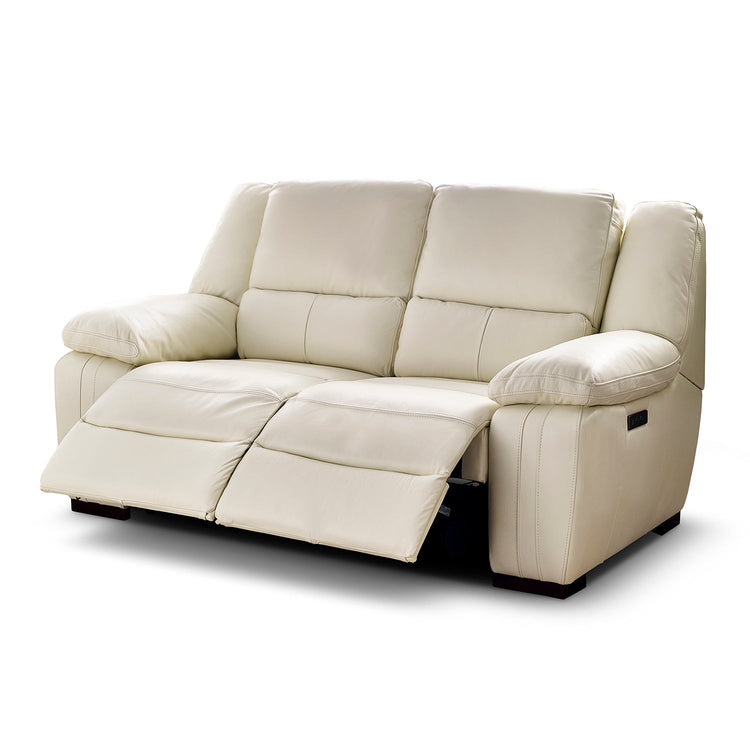 Fallon Full Leather Cream Recliner or Static Sofa Collection | Homeflair