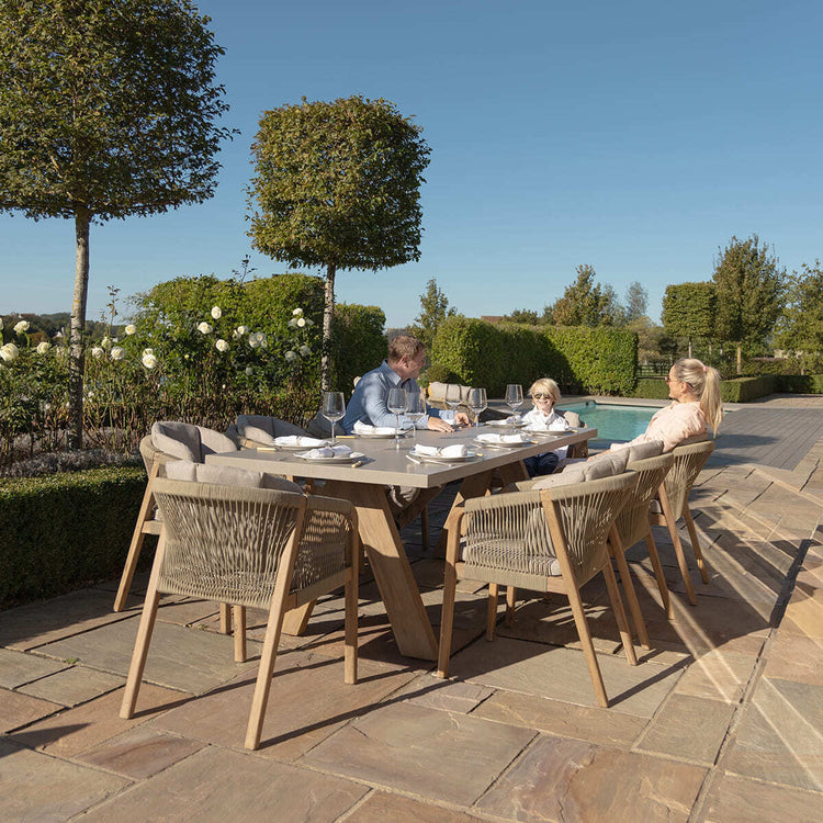 Homeflair - Martinique Rope Weave 6 Seat Round Dining Set