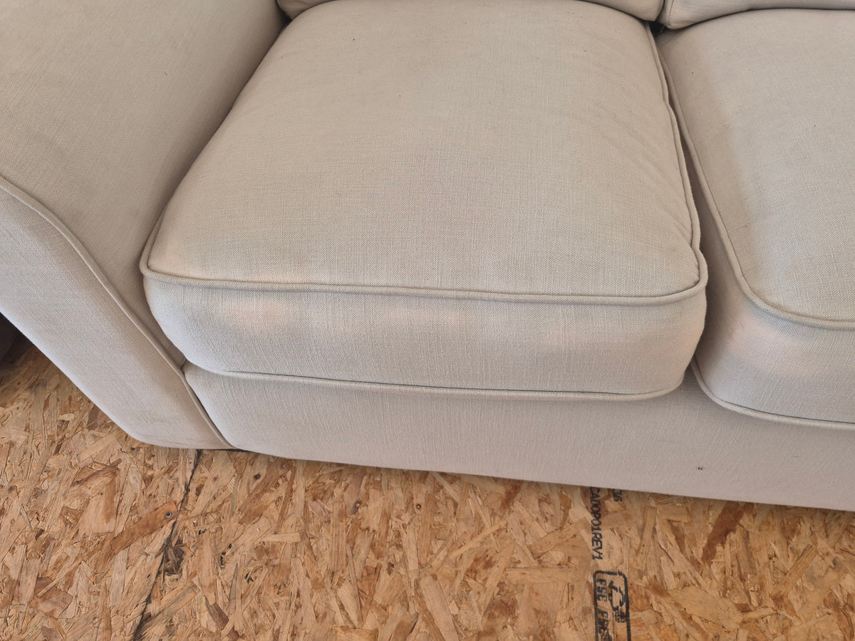 Ex-Display Rio White Linen-Style 2 + 2 Seater Sofa Set (Damaged)
