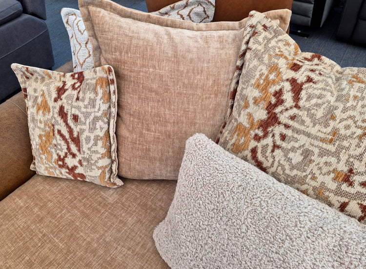 Ex-Display Horatio 4 Seater Pillowback Sofa + Love Chair Buoyant Upholstery