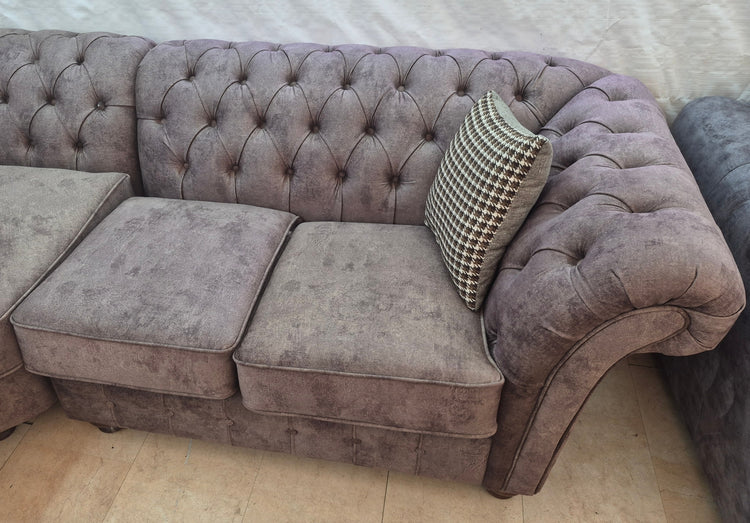Ex-Display Winchester Brown Fabric Corner Sofa (SUN FADED)