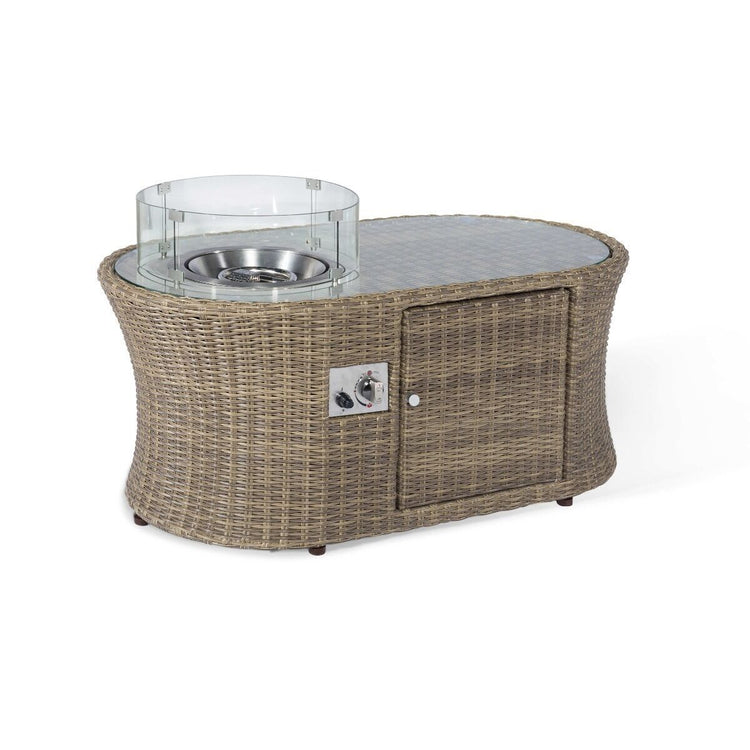 Homeflair - Winchester 2 Seat Rattan Sofa Set w/ Firepit