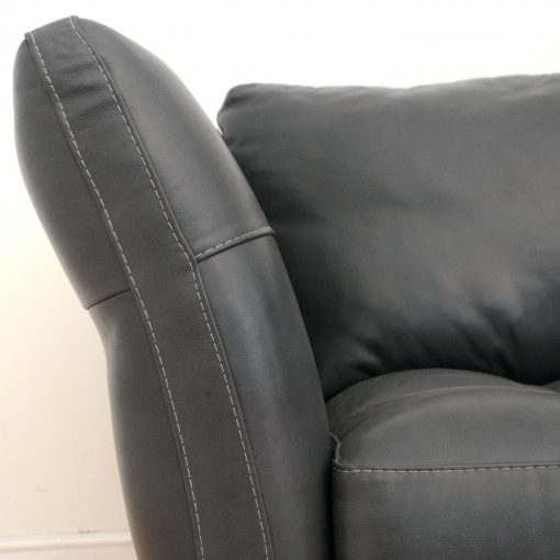 Ex-Display Gordon Dark Grey Leather 2 Seater Sofa