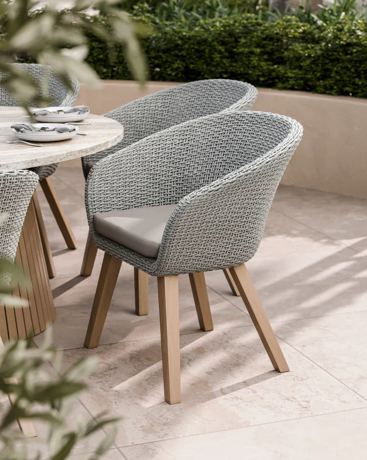 Royal Craft - Jupiter 8 Seater Ellipse D Conical Dining Set with Sol Dining Chairs
