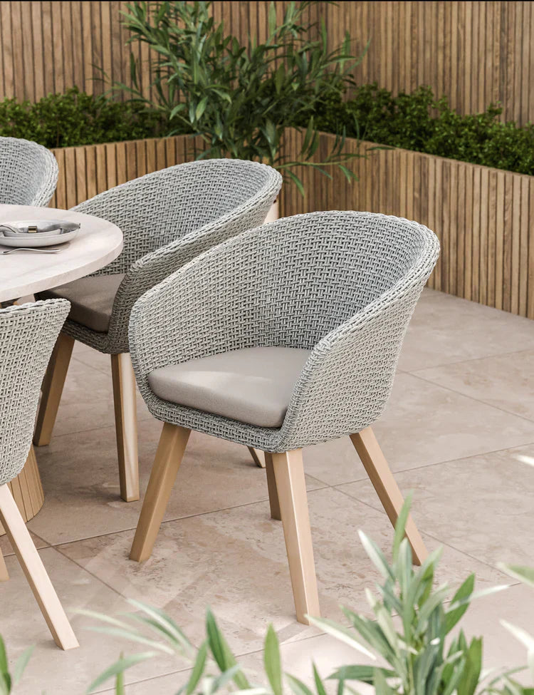 Royal Craft - Saturn 8 Seater Ellipse D Conical Dining Set with Sol Dining Chairs