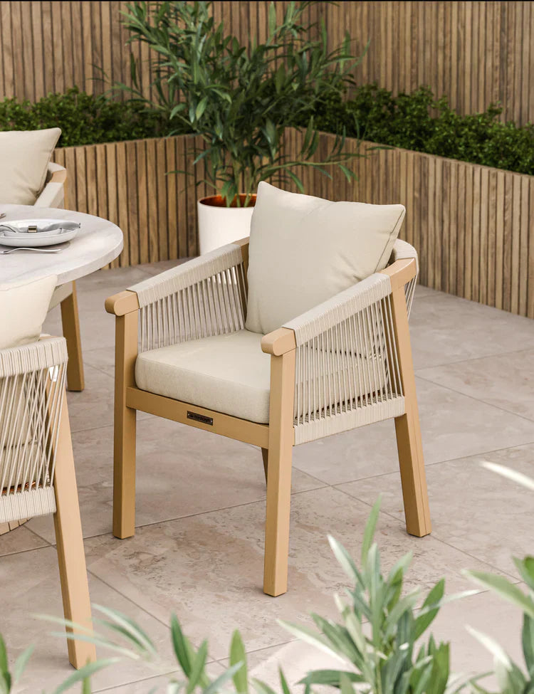 Royal Craft - Saturn 6 Seater Ellipse D Conical Dining Set with Roma Dining Chairs