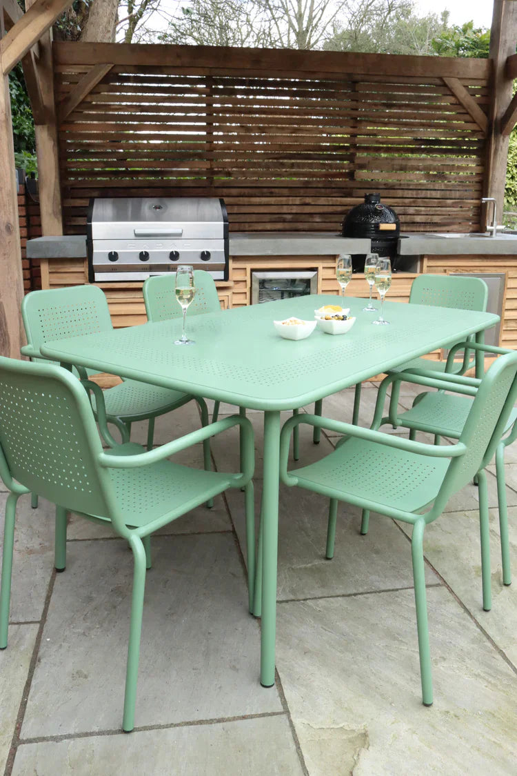 Royal Craft - Porto 6 Seater Rectangular Dining Set in Olive