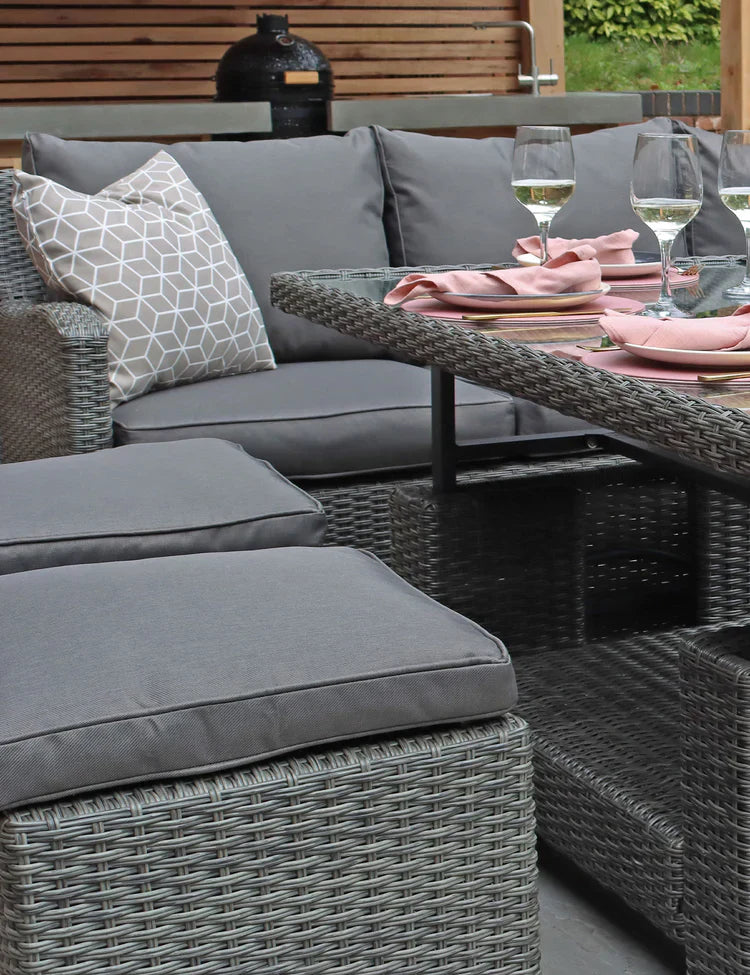 Royal Craft - Paris 8 Seater Deluxe Modular Corner Dining & Lounging Set
