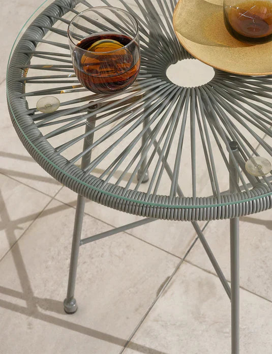 Royal Craft - Monaco 2 Seater Egg Chair Bistro Set - Grey