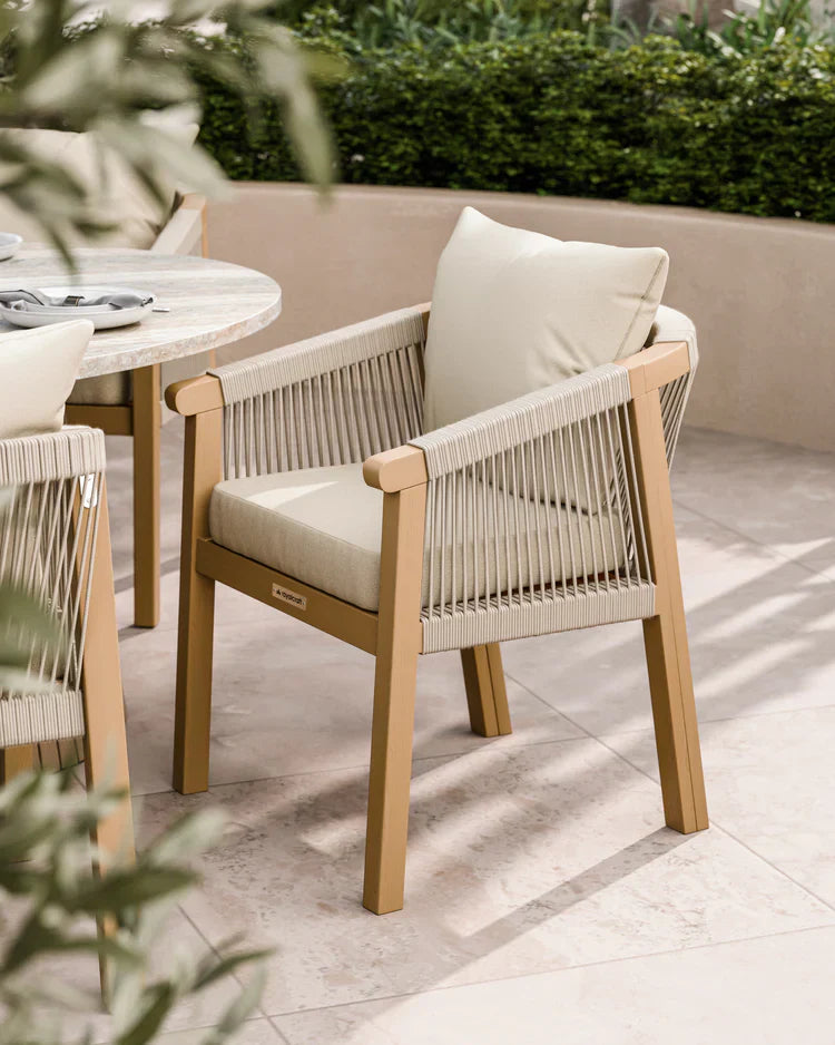Royal Craft - Jupiter 6 Seater Ellipse D Conical Dining Set with Roma Dining Chairs