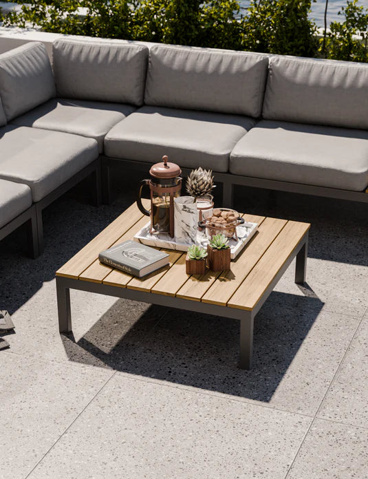 Royal Craft - Aspen Teak 5 Seater Modular Mini Corner Lounging Set with Coffee Table