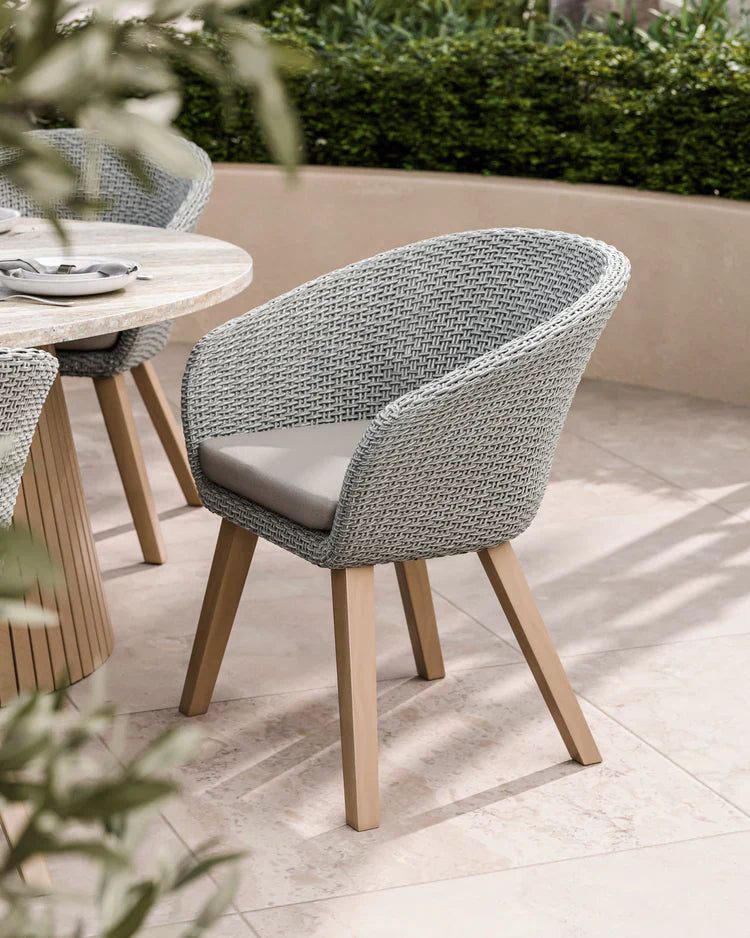 Royal Craft - Jupiter 6 Seater Ellipse D Conical Dining Set with Sol Dining Chairs