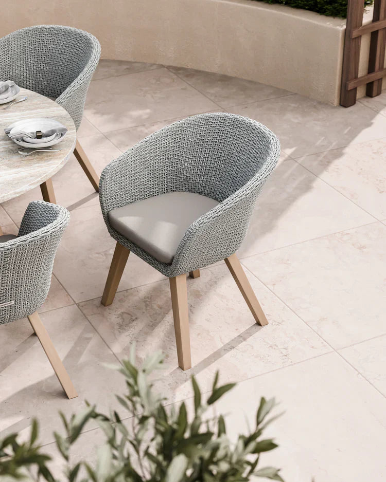 Royal Craft - Jupiter 6 Seater Round Conical Dining Set with Sol Dining Chairs