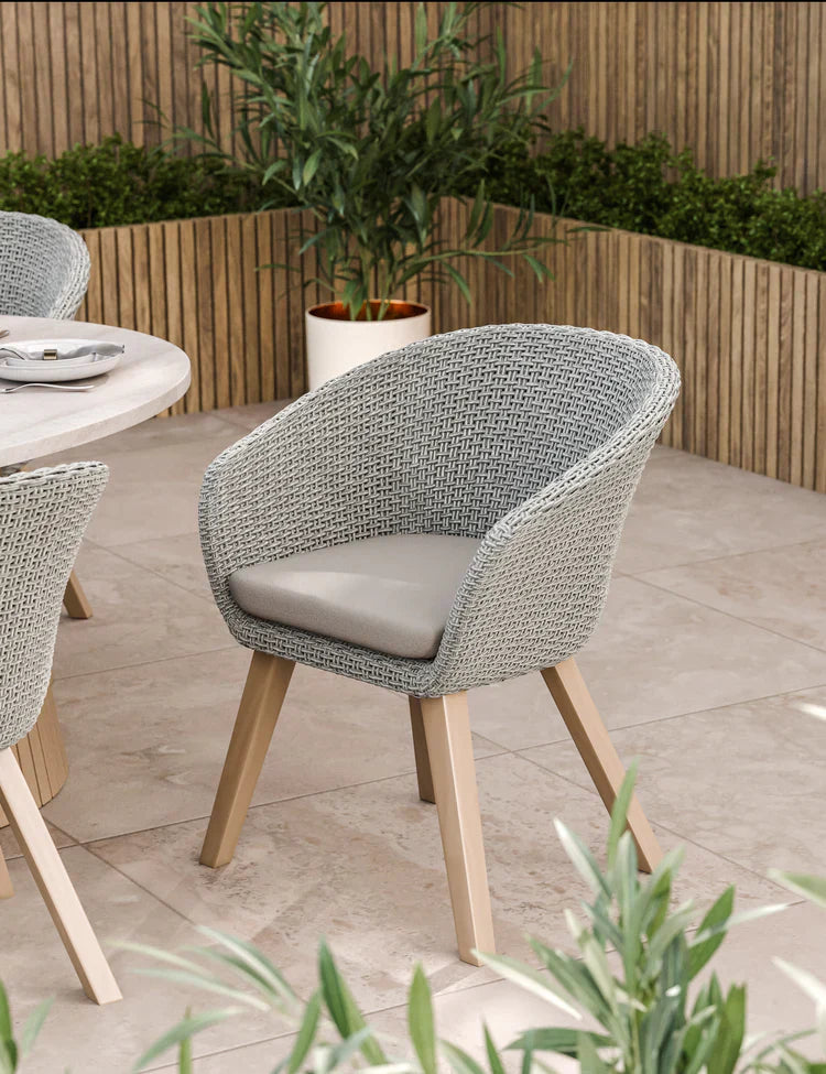 Royal Craft - Saturn 6 Seater Ellipse D Conical Dining Set with Sol Dining Chairs