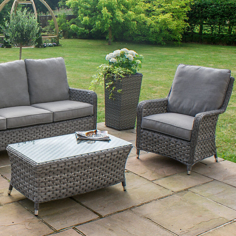 Homeflair - Victoria High Back 3 Seat Rattan Sofa Set