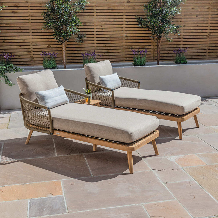 Homeflair - Bali Rope Weave Double Sunlounger Set