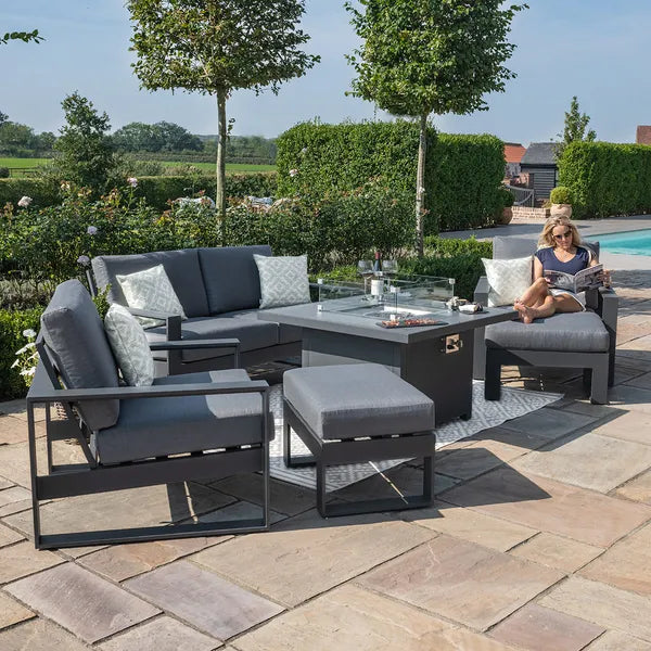 Maze Living -Amalfi Square Aluminium Corner Dining Set