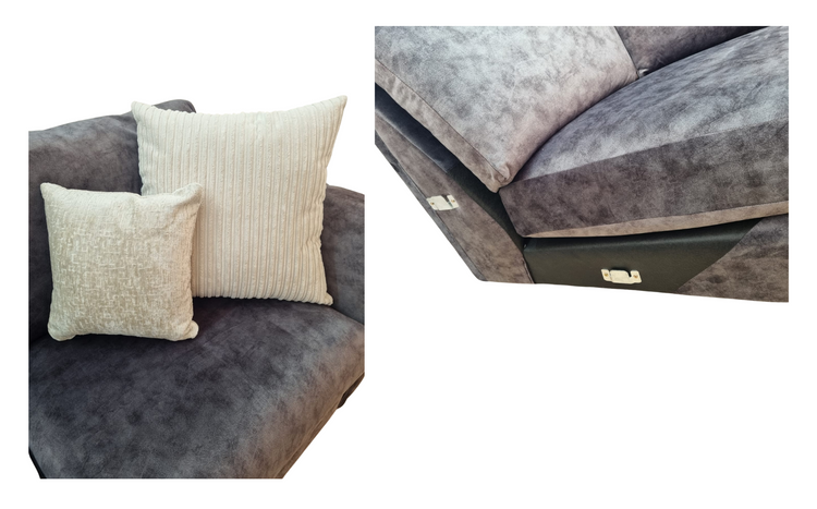 Ex-Display Alana Fabric Corner Sofa in Dark Grey