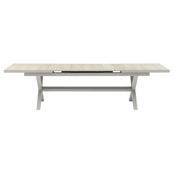 Vienna 6 - 10 Seat Extending Rectangular Dining Table with Dawn Grey Aluminium Frame