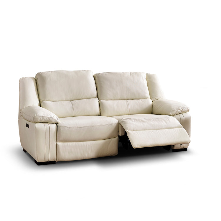 Fallon Full Leather Cream Recliner or Static Sofa Collection | Homeflair