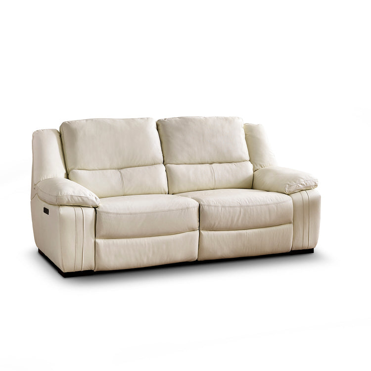 Fallon Full Leather Cream Recliner or Static Sofa Collection | Homeflair
