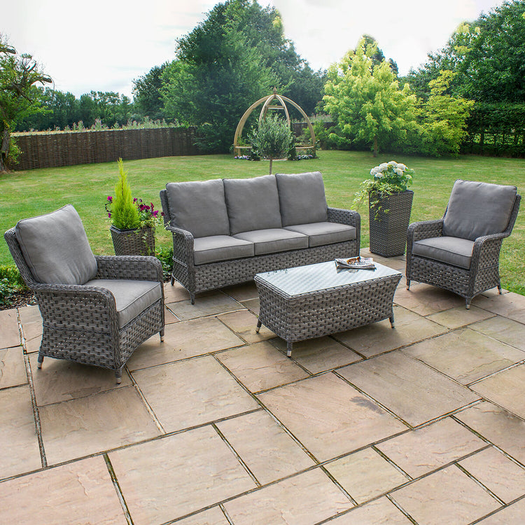 Homeflair - Victoria High Back 3 Seat Rattan Sofa Set