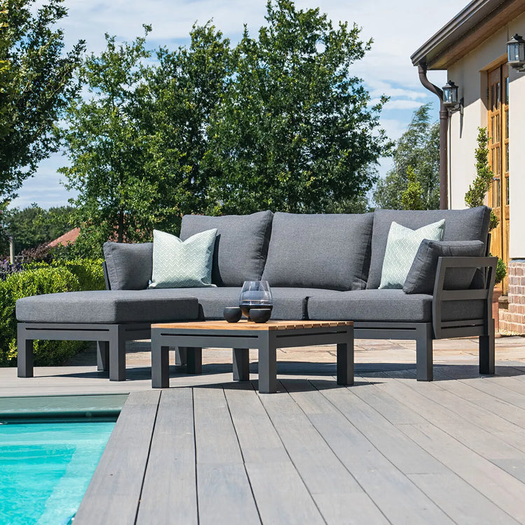 Homeflair -  Oslo Chaise Aluminium Sofa Set