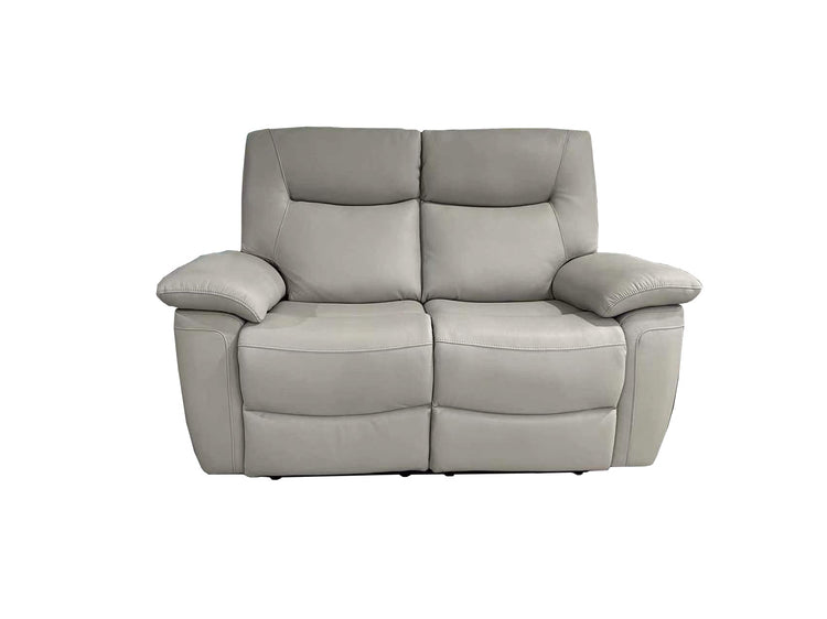 Lucia Electric Recliner Leather 3 + 2 Seater Sofas in Pearl Grey - Homeflair