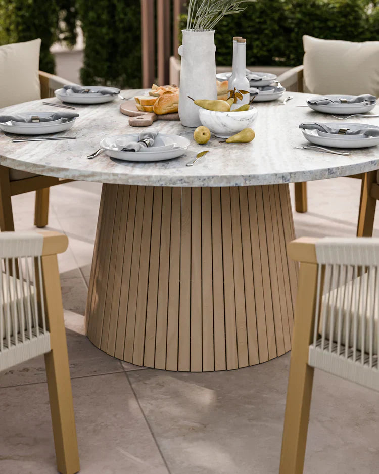 Royal Craft - Jupiter 6 Seater Round Conical Dining Set with Roma Dining Chairs Regular price £2,449.00