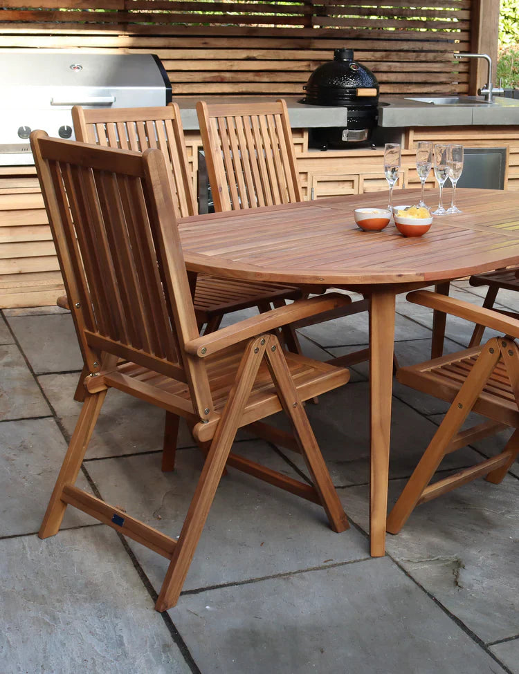 Royal Craft - Ellipse 6 Seater Dining Set with Manhattan Recliner Armchairs