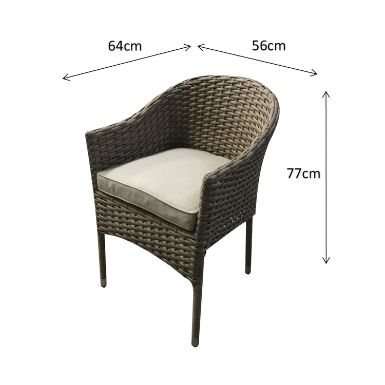 Rattan Grey Bistro Set with 2 Stacking Chairs | Emil0192_Emil0208